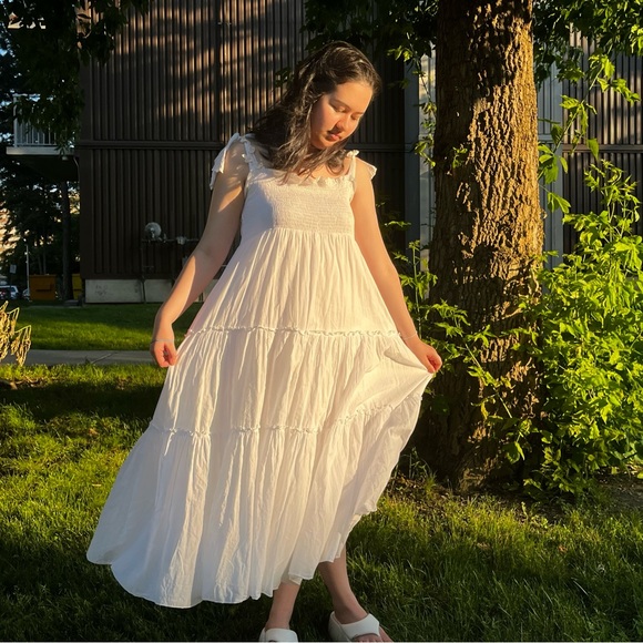 White Ruffle Maxi Dress - Picture 4 of 4